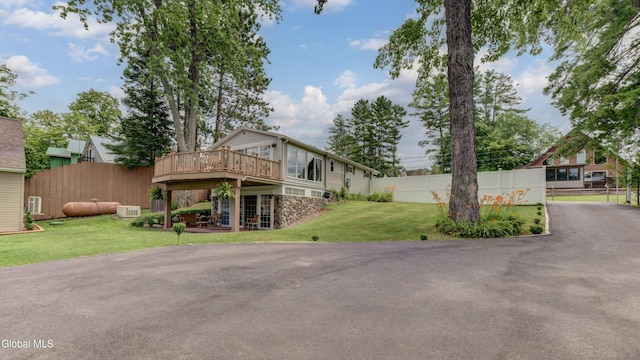 115 Shore Dr, Broadalbin, NY 12025 - view of front of house with a deck and stone siding