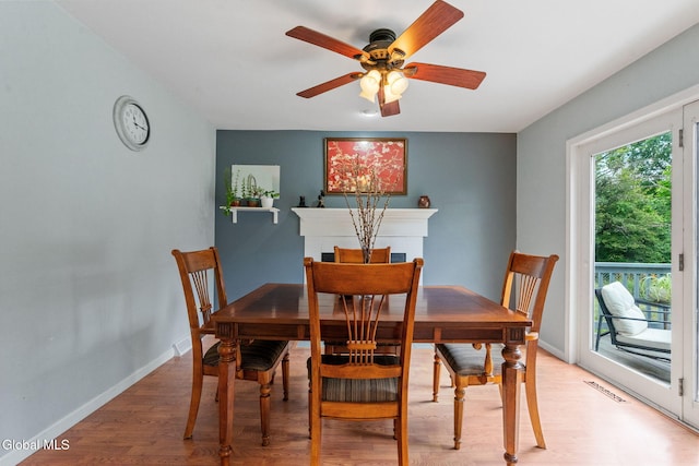 5 Gregg Rd, Altamont, NY 12009 - dining space with a ceiling fan and light wood finished floors