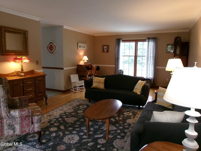 22 Frances Ln, Bethlehem, NY 12203 - living room featuring crown molding and light wood-style floors