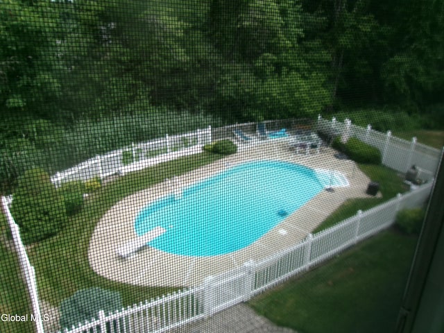 22 Frances Ln, Bethlehem, NY 12203 - view of pool with a diving board and a fenced backyard