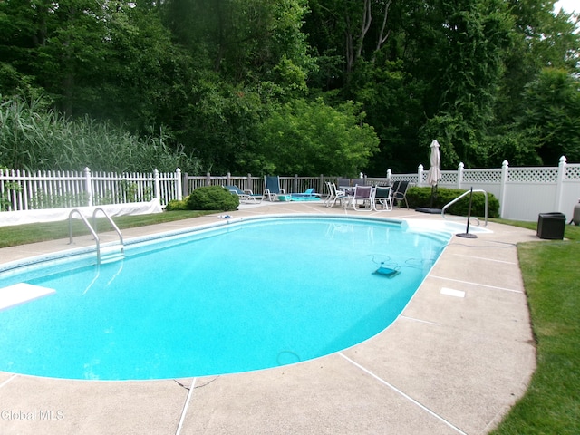 22 Frances Ln, Bethlehem, NY 12203 - view of swimming pool featuring a patio area and a diving board