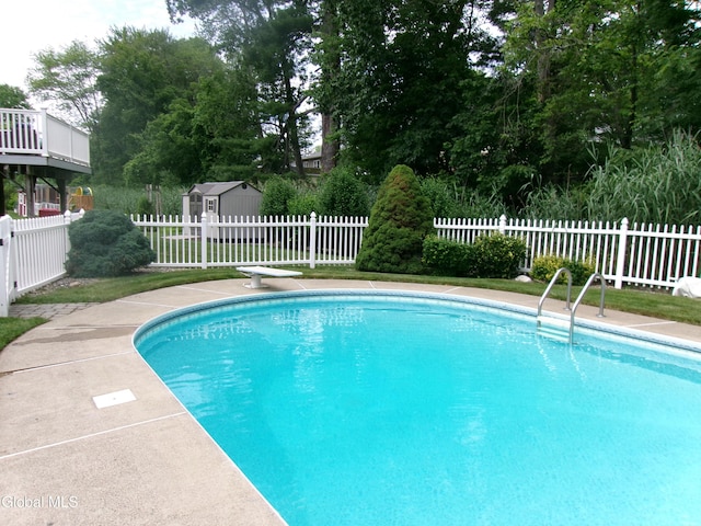 22 Frances Ln, Bethlehem, NY 12203 - view of pool featuring a diving board
