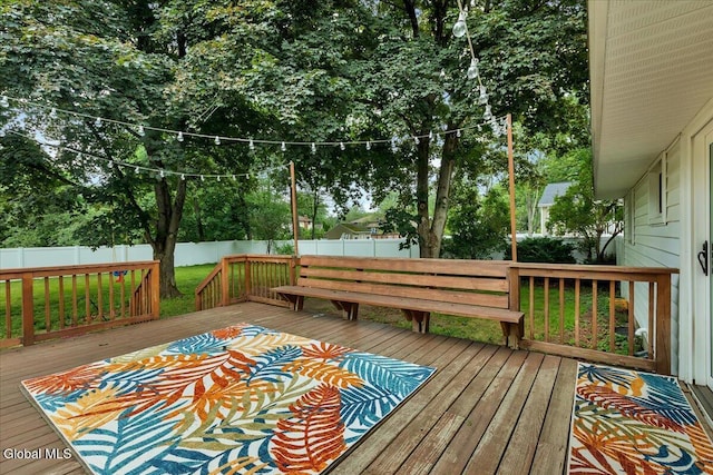 611 Via Ponderosa, Schenectady, NY 12303 - deck with a fenced backyard and view of wooded area