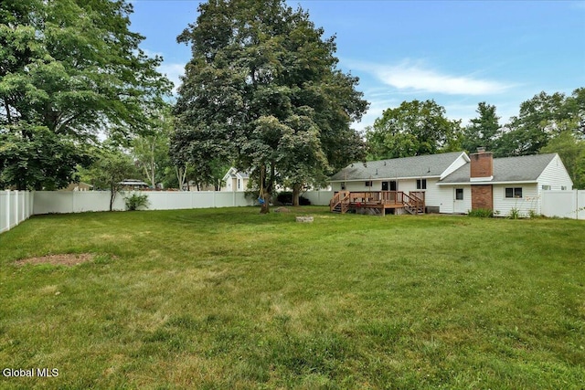 611 Via Ponderosa, Schenectady, NY 12303 - fenced backyard with a wooden deck