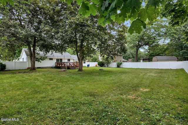 611 Via Ponderosa, Schenectady, NY 12303 - fenced backyard featuring a wooden deck