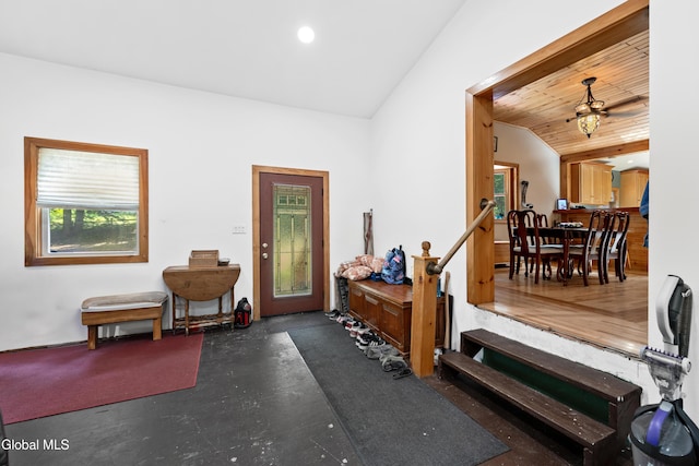 5761 Lake Rd, Galway, NY 12074 - entrance foyer featuring vaulted ceiling and recessed lighting