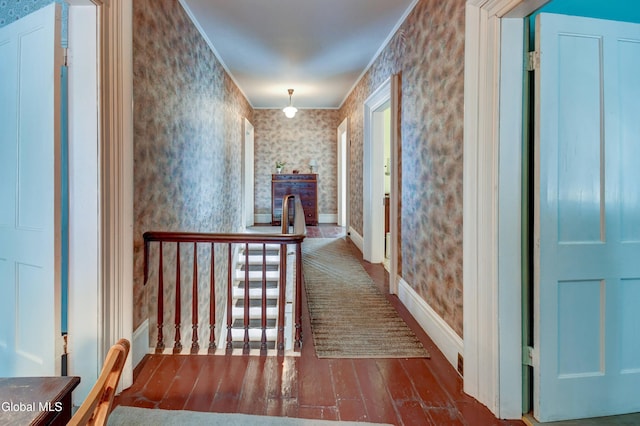 61 Mohawk St, Fort Plain, NY 13339 - corridor with wallpapered walls and wood finished floors