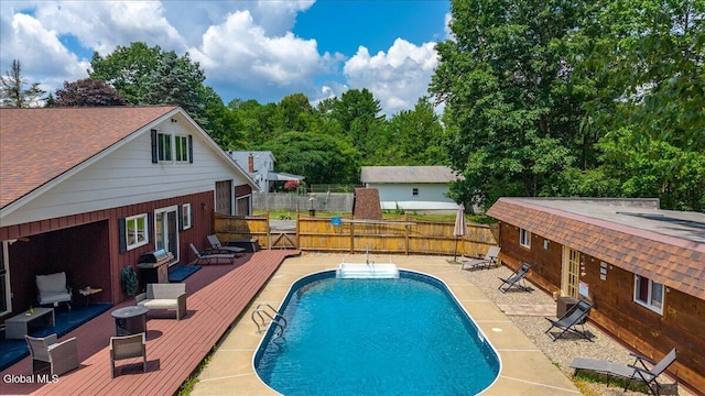 10 Heather Ln, Johnstown, NY 12078 - view of pool with a deck and a fenced backyard