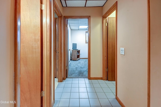 5 Wendfair Ter, Colonie, NY 12205 - corridor featuring a drop ceiling, light tile patterned floors, and light colored carpet