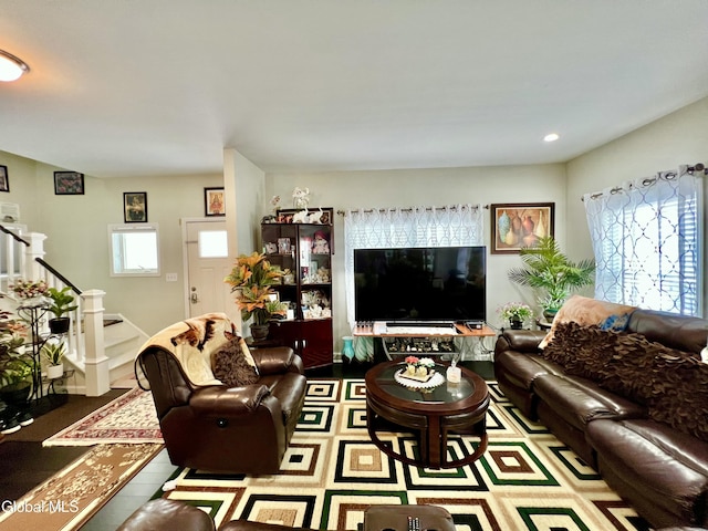 101 Prospect St, Schenectady, NY 12308 - living area with stairs and recessed lighting