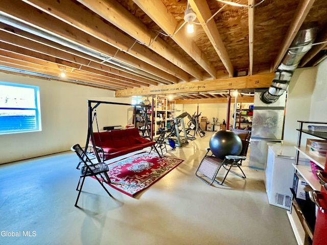 101 Prospect St, Schenectady, NY 12308 - basement with refrigerator