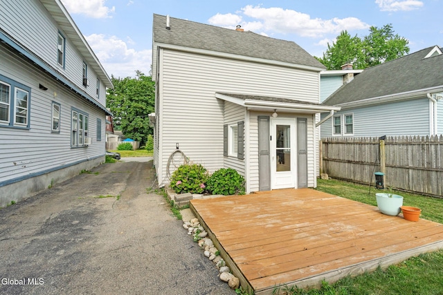 407 Huston St, Scotia, NY 12302 - rear view of house featuring a wooden deck and a shingled roof