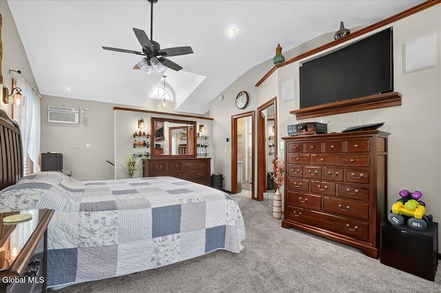 7 Marquette Ave, Colonie, NY 12110 - carpeted bedroom with lofted ceiling and an AC wall unit