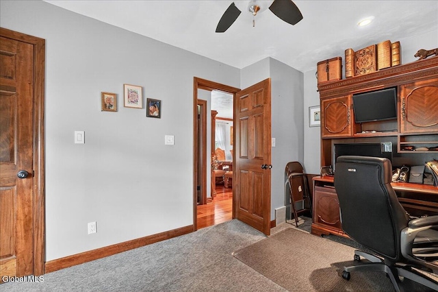 7 Marquette Ave, Colonie, NY 12110 - office featuring light colored carpet and a ceiling fan