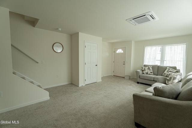 424 Summit Ave, Schenectady, NY 12307 - living room featuring carpet flooring and stairway