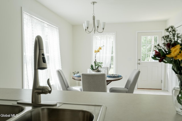 424 Summit Ave, Schenectady, NY 12307 - dining space featuring a chandelier