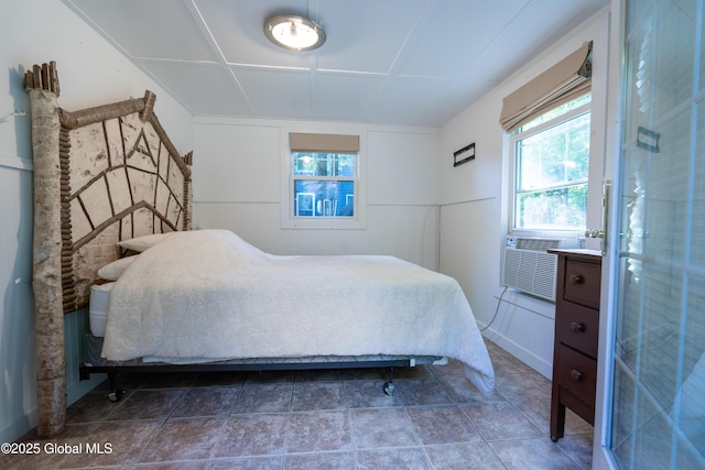 83 Pilot Knob Rd, Queensbury, NY 12804 - bedroom with cooling unit and a wainscoted wall