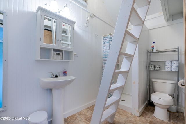 83 Pilot Knob Rd, Queensbury, NY 12804 - full bathroom featuring toilet and a shower with shower curtain