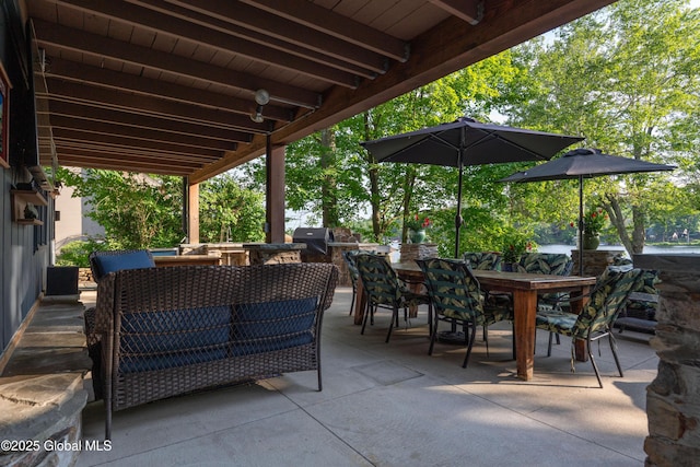 83 Pilot Knob Rd, Queensbury, NY 12804 - view of patio featuring outdoor dining space, an outdoor hangout area, and a grill