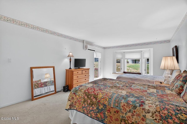 3 Pine Ridge Rd, Saratoga Springs, NY 12866 - carpeted bedroom with a wall unit AC and baseboards