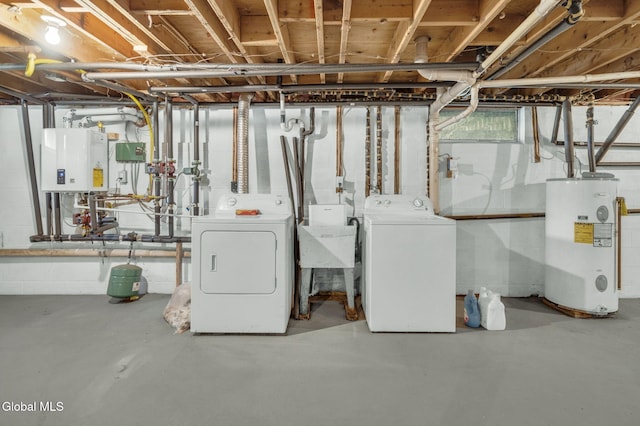 27 Wendell Dr, Colonie, NY 12205 - unfinished basement with water heater and washing machine and dryer