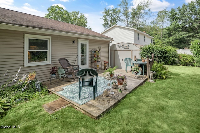 12 Jean Pl, Guilderland, NY 12303 - view of patio / terrace with a wooden deck and a shed