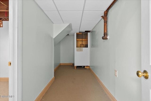 3 Roberts Ln, Saratoga Springs, Inside, NY 12866 - hall with baseboards and a drop ceiling