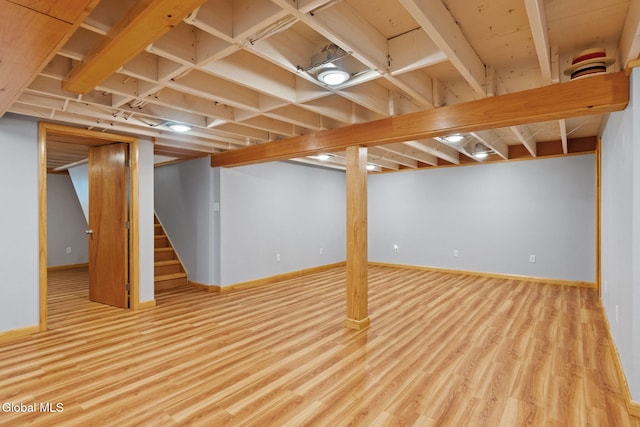 2351 Oakland Ave, Schenectady, NY 12309 - finished below grade area with wood finished floors and stairway