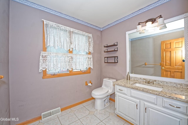 33 Cindy Ln, Halfmoon, NY 12065 - bathroom with vanity, tile patterned flooring, and crown molding