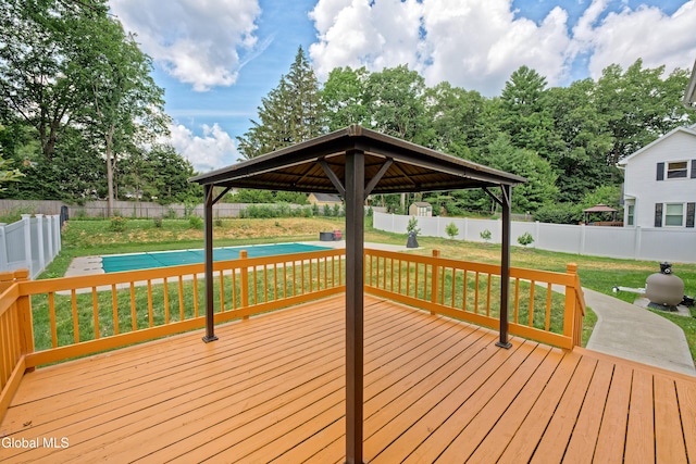 33 Cindy Ln, Halfmoon, NY 12065 - deck featuring a gazebo and a fenced backyard