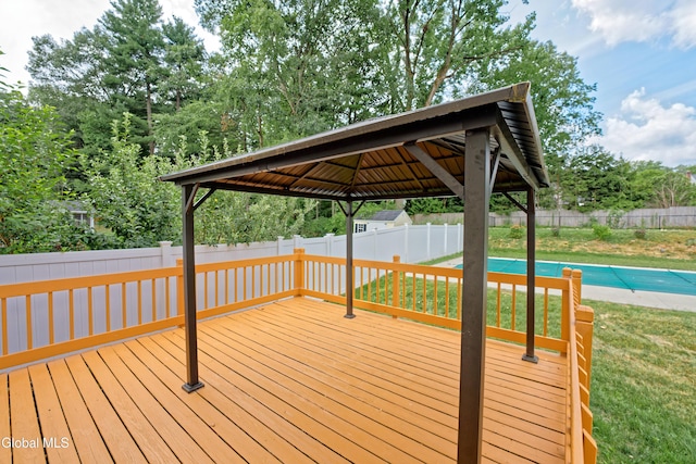 33 Cindy Ln, Halfmoon, NY 12065 - deck featuring a fenced backyard and a gazebo