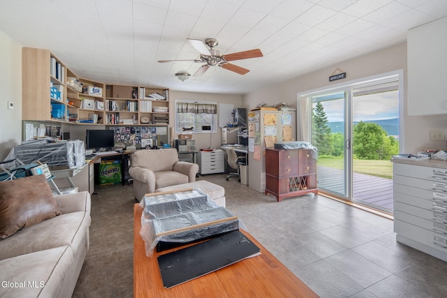 271 Settles Mountain Rd, Cobleskill, NY 12043 - living area featuring a desk and ceiling fan