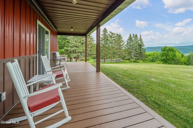 271 Settles Mountain Rd, Cobleskill, NY 12043 - wooden porch featuring a yard and a water view