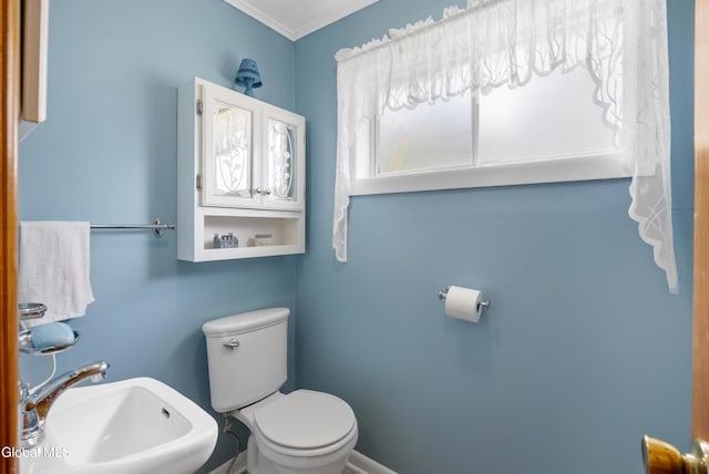 15 Fathom Dr, Stillwater, NY 12866 - bathroom featuring toilet and crown molding