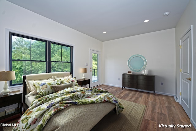 145C Bozenkill Rd, Altamont, NY 12009 - bedroom featuring multiple windows, wood finished floors, recessed lighting, and access to outside