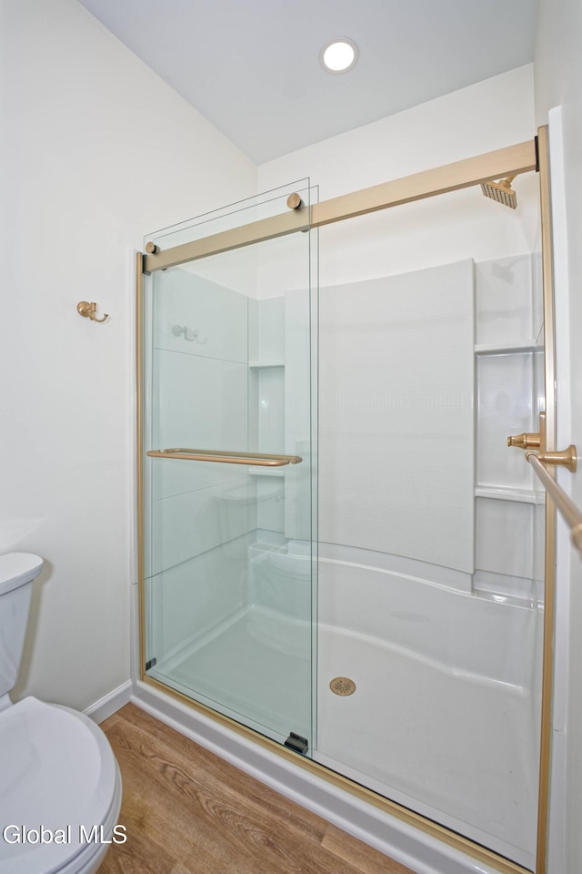 145C Bozenkill Rd, Altamont, NY 12009 - bathroom with wood finished floors and a stall shower