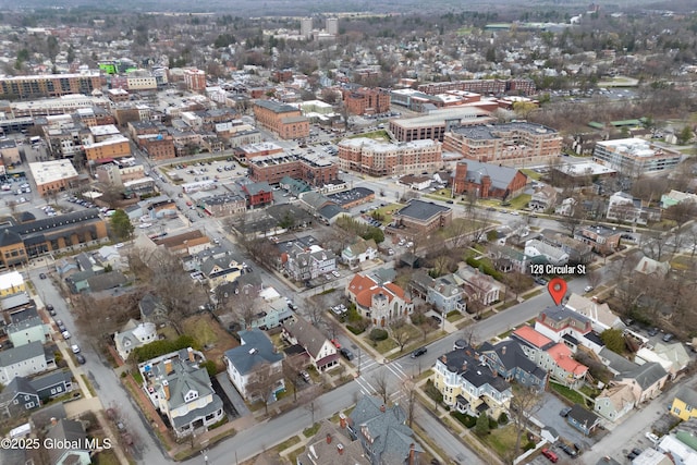 128 Circular St, Saratoga Springs, NY 12866 - aerial view of property's location with nearby urban area