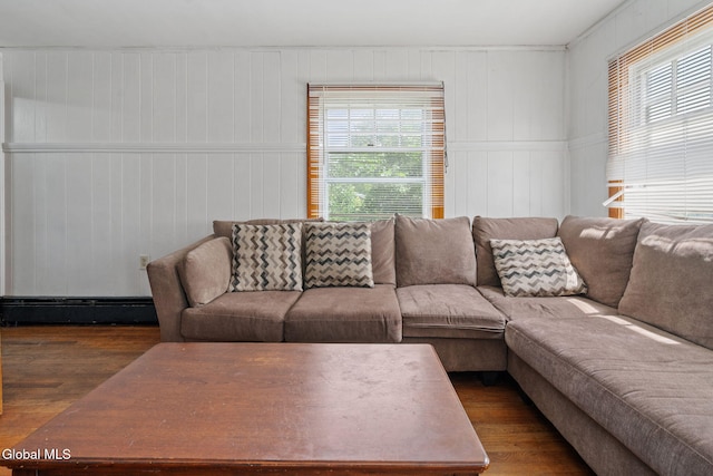 152 Charleston St, Esperance, NY 12066 - living area featuring wood finished floors and a baseboard radiator