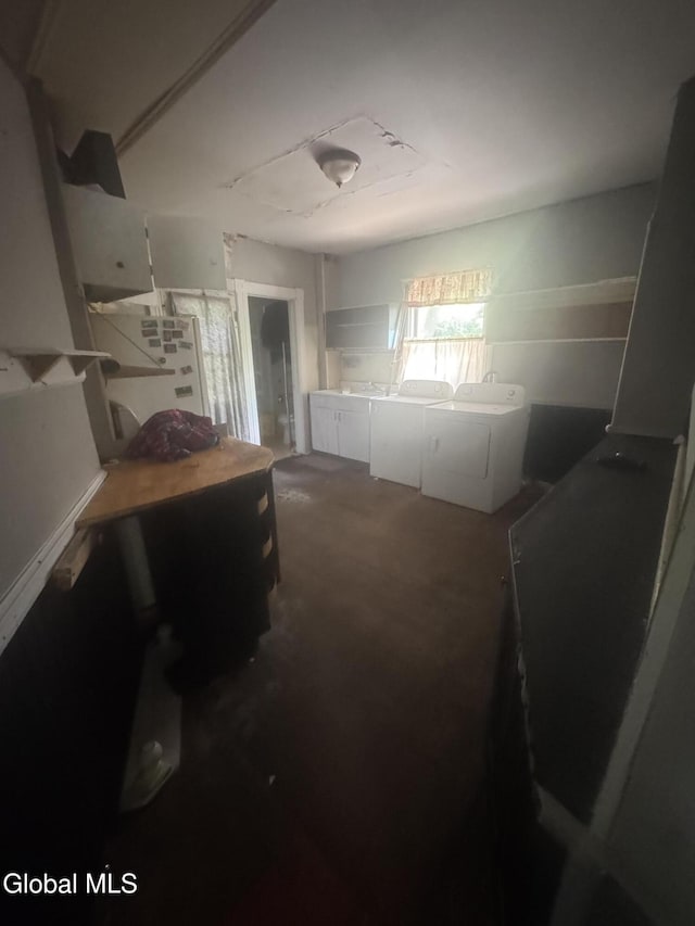 183 Main St, South Glens Falls, NY 12803 - misc room featuring washer and clothes dryer and carpet floors
