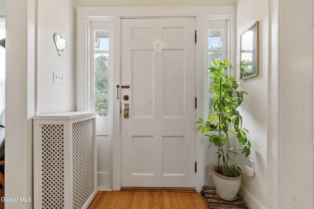 1556 Wendell Ave, Schenectady, NY 12308 - foyer featuring radiator and light wood-style floors