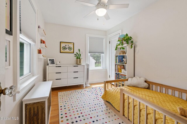 1556 Wendell Ave, Schenectady, NY 12308 - bedroom with multiple windows, light wood-type flooring, and a ceiling fan
