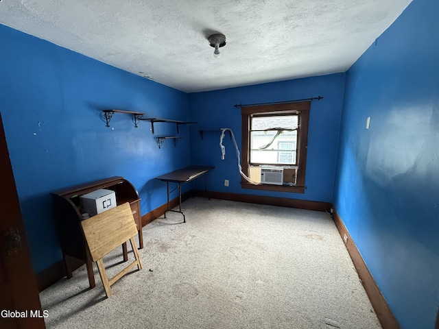 74 Park St, Gloversville, NY 12078 - unfurnished office featuring carpet floors, a textured ceiling, and cooling unit