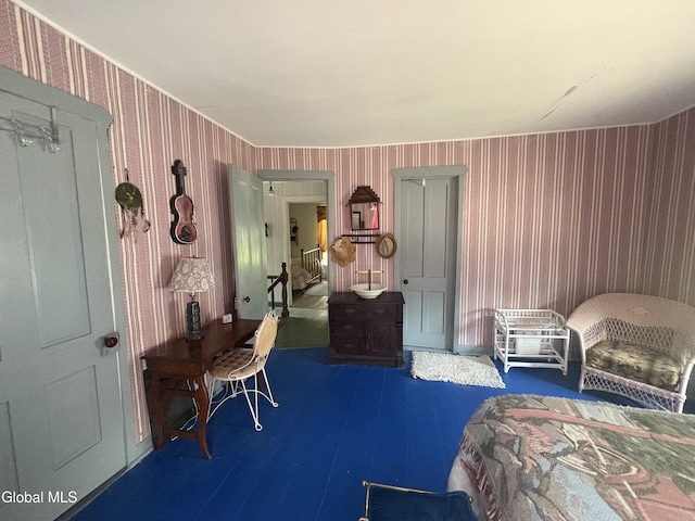 5 Spring St, Port Henry, NY 12974 - bedroom featuring wallpapered walls and wood finished floors