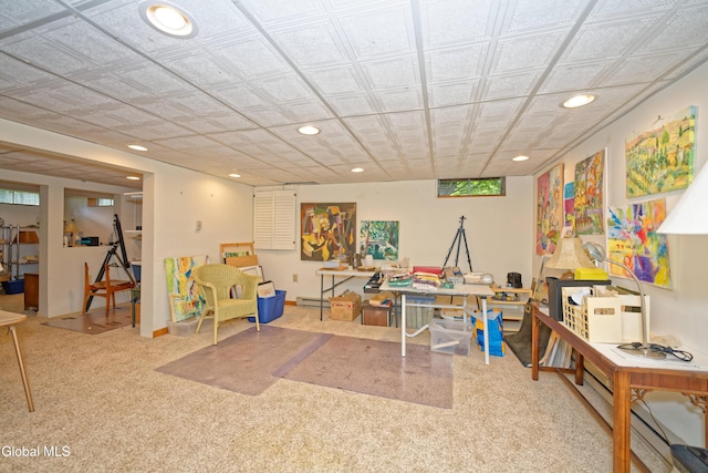 35 Warwick Way, Niskayuna, NY 12309 - recreation room featuring recessed lighting and carpet
