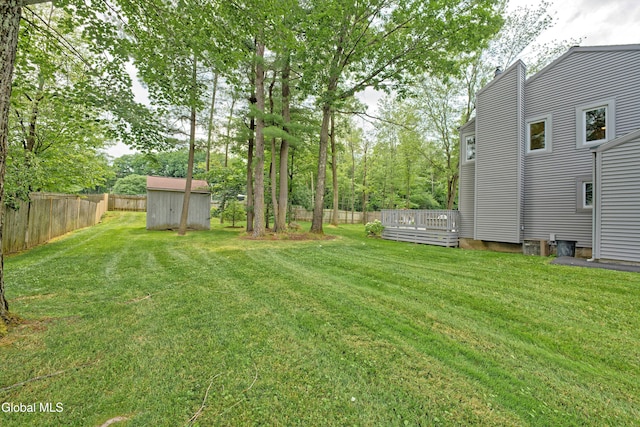 35 Warwick Way, Niskayuna, NY 12309 - fenced backyard featuring a shed and a wooden deck