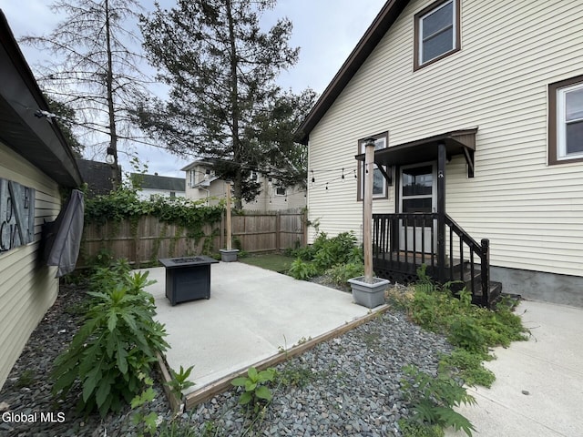 1822 7th St, Rensselaer, NY 12144 - view of yard with a patio area and an outdoor fire pit