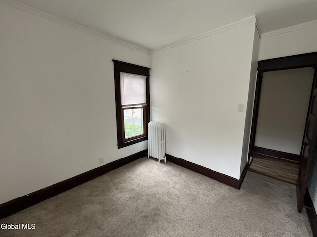 1822 7th St, Rensselaer, NY 12144 - carpeted spare room with radiator and crown molding