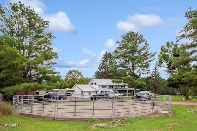 420 Caverns Rd, Cobleskill, NY 12092 - exterior space featuring an exterior structure, an outbuilding, and an enclosed horse arena