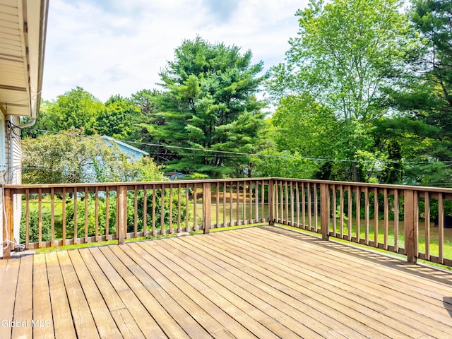 19 Drawbridge Dr, Guilderland, NY 12203 - wooden terrace with view of scattered trees