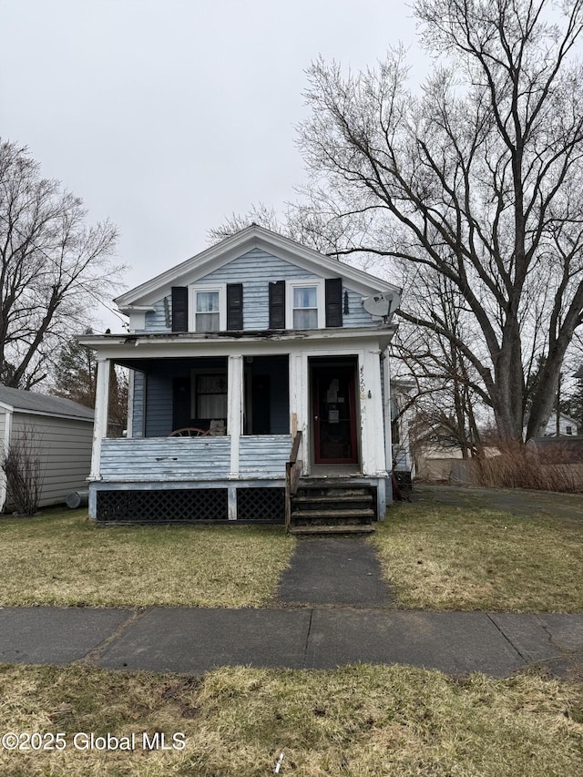 526 W Lake Ave, Herkimer, NY 13350 - view of front of property featuring a porch and a front yard